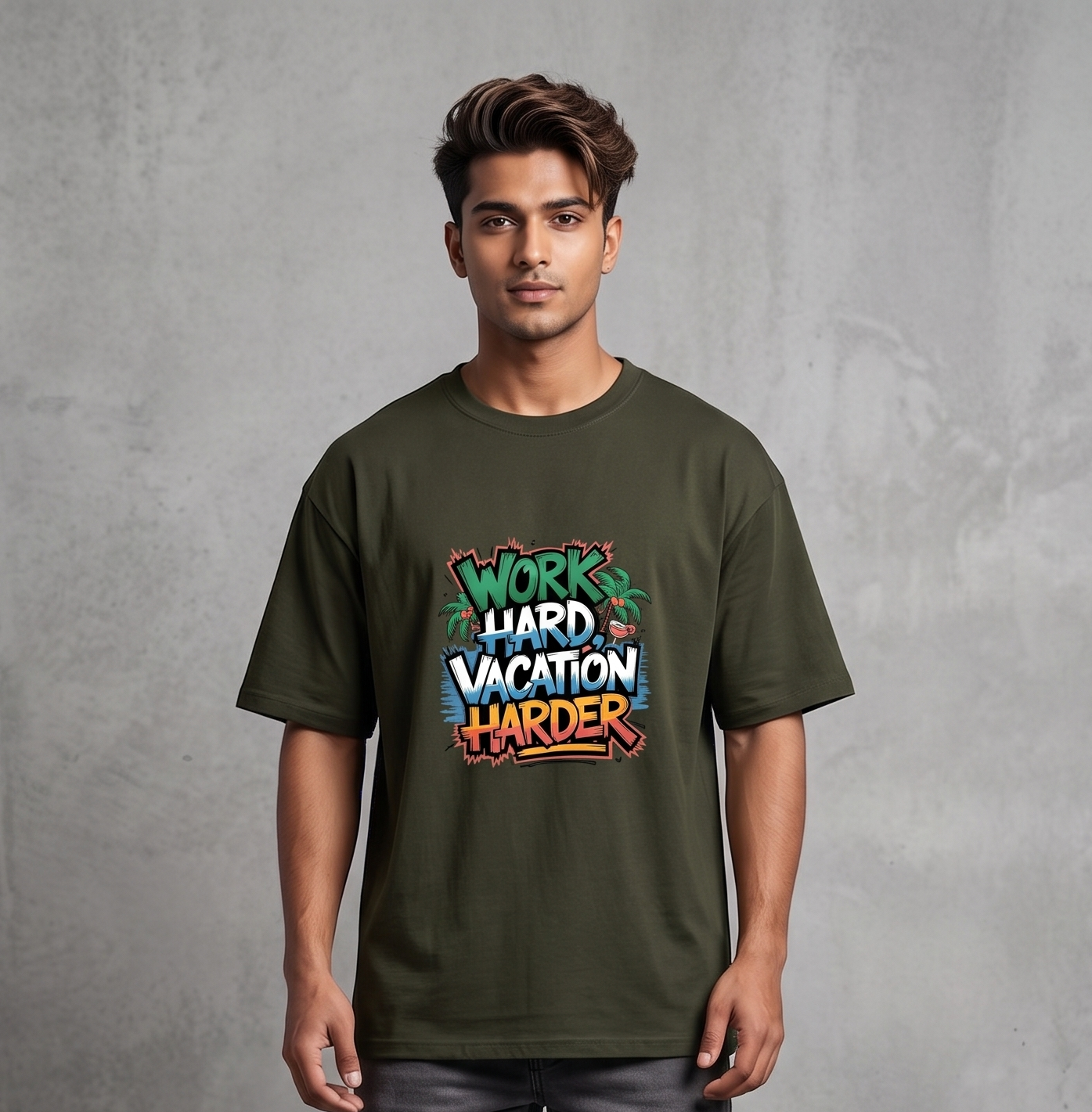 Work Hard Vacation Hard Unisex Classic Crew T-Shirt
