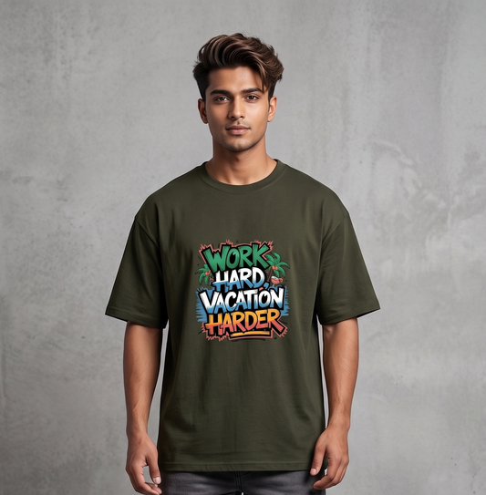 Work Hard Vacation Hard Unisex Classic Crew T-Shirt